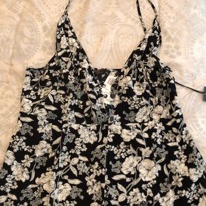 A black and white floral jumpsuit from forever 21